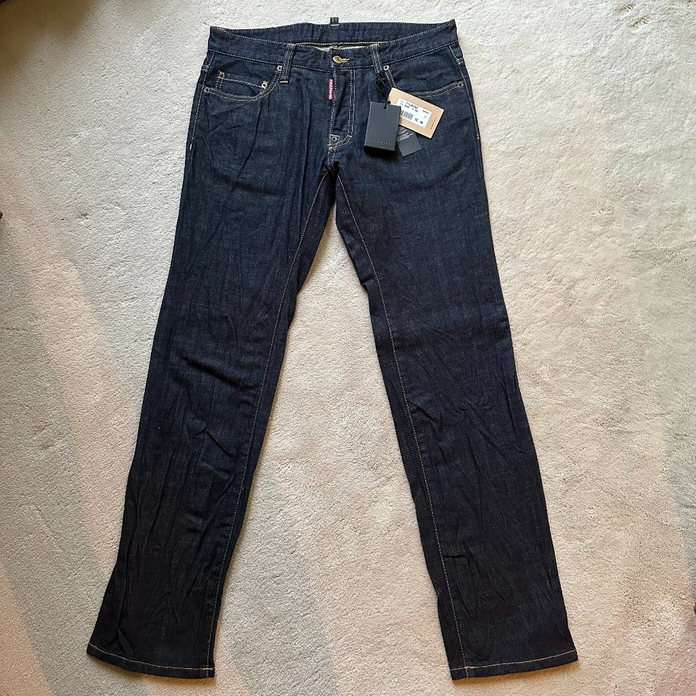 NWT Made in Italy DSQUARED2 Dark Rinse Wash SLIM JEANS Size 46 EUR | 30 US